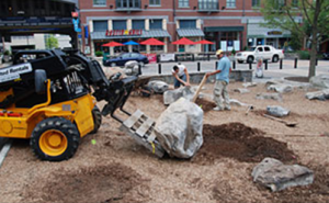 Recreational rocks being installed at Town Square