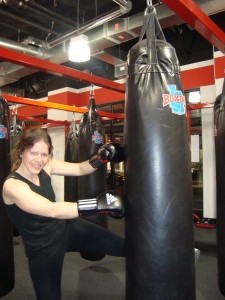 At LA Boxing "I burn 1,000 per hour by kickboxing to stay absolutely hot" Photo by Francine Duley.